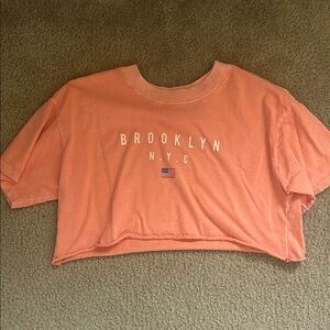 Peach Brooklyn NYC Cropped T-Shirt